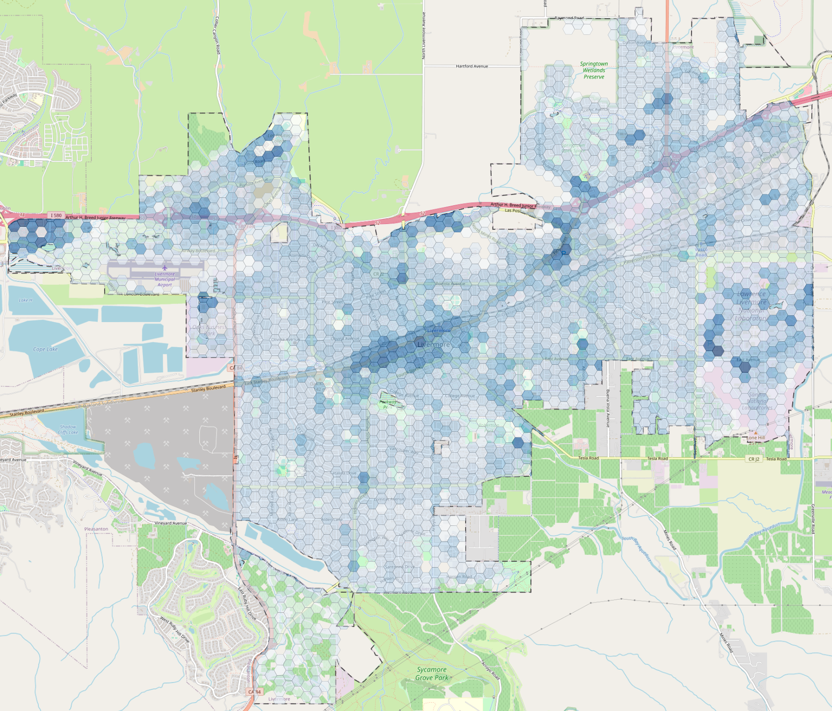 Livermore pavement area screenshot.